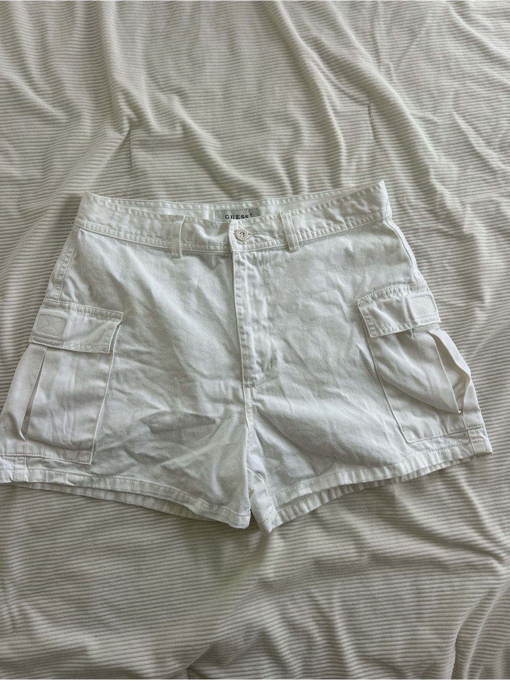 Guess White Cargo-Style Shorts